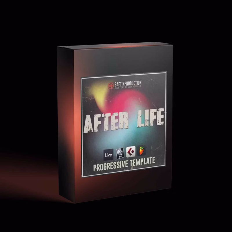 After Life – Deep Progressive music production template cover, compatible with Ableton Live, Logic Pro X, Cubase, and FL Studio. Abstract design representing progressive electronic music.