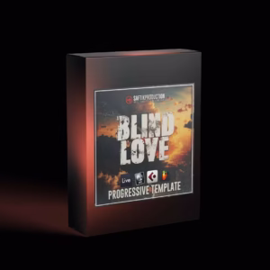 Cover artwork for 'Blind Love – Progressive Template,' a professional Ableton Live project file designed for progressive house music producers.