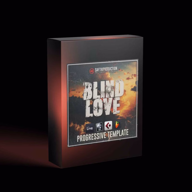 Cover artwork for 'Blind Love – Progressive Template,' a professional Ableton Live project file designed for progressive house music producers.
