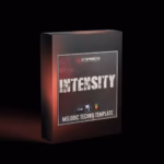 Cover artwork for 'Intensity' melodic techno template, featuring a modern, electronic-inspired design. This product offers a professional music production template for Ableton Live, Logic Pro X, and FL Studio.